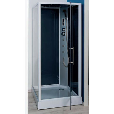 Ondée - Cabine de douche accès de face transparent porte pivotante 90x90cm avec radio FM - NIKY