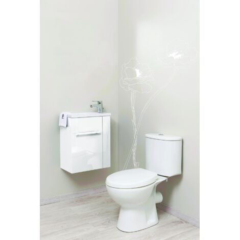 ONDEE - Lavamanos compacto SAM - 40cm - Blanco - Lacado - Entregado en kit