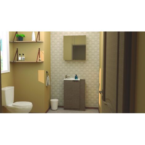 ONDEE - Lavamanos WOODY - 57cm - Madera - Melamina - Entregado en kit