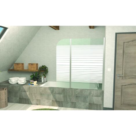 ONDEE - Mamparas de baño DAKLA- 120x140X0,4CM - Vidrio templado - acabado blanco
