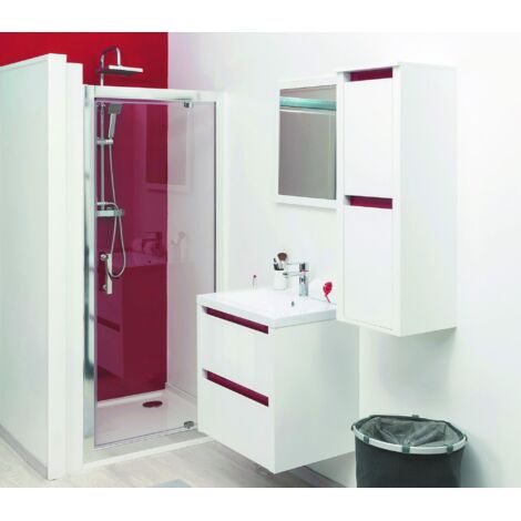 ONDEE - Mamparas de baño EKLA - Mamparas de baño giratoria - Vidrio templado - Acabados cromados - 80x185x0,6cm