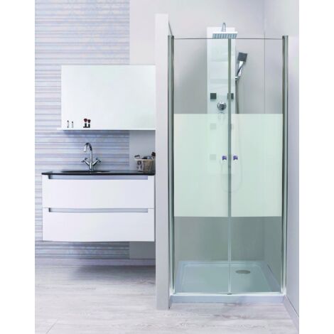 ONDEE - Mamparas de baño FRISCO, Mamparas de baños de ducha batientes. 90x194,5cm  - Acabados cromados - Vidrio templado esmerilada