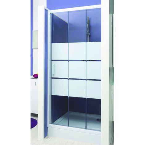 ONDEE - Mamparas de baño MISSI, Mamparas de baño corredera 3 p. - Vidrio templado - Acabados en blanco - 120x185cm