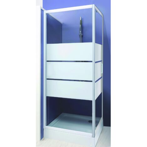 ONDEE - Mamparas de baño MISSI - Mamparas de baño fija - Vidrio templado - Acabados en blanco - 80x185x0,4cm
