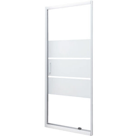 ONDEE - Mamparas de baño MISSI, puerta abatible.  Vidrio templado - Acabados en blanco - 80x185x0,4cm