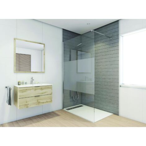ONDEE - Mamparas de baño TUHINA, mapara - Vidrio templado - Serigrafía despolitizada centrada - 120x200x0,8cm