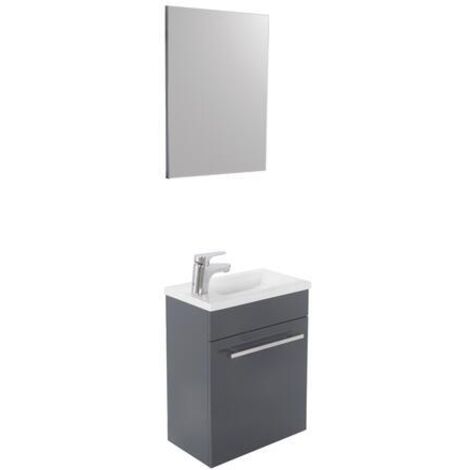 Ondée - Meuble lave-mains anthracite à suspendre 40cm - NINO