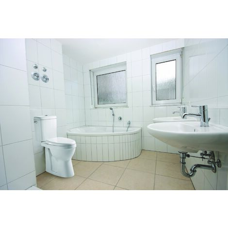 Ondee – Pack WC ALTI sans bride – Cuvette surélevée 46cm – Céramique blanche émaillée – Abattant avec frein de chute – Chasse d'eau 3/6L