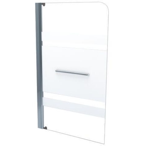 Ondee – Pare-baignoire OLAME 80x140cm – Verre trempé 4mm – Installation réversible – Profilé aluminium chromé ajustable