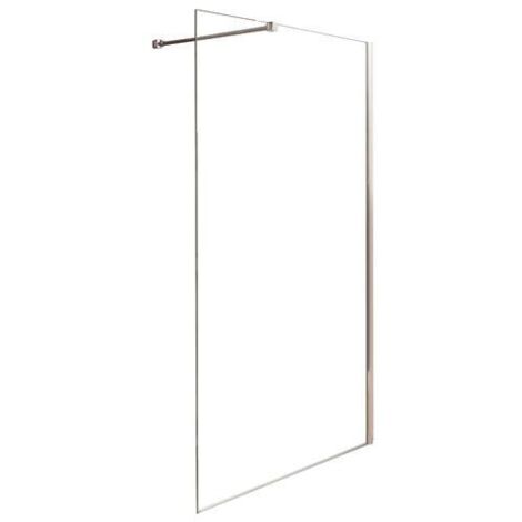 Ondee – Paroi de douche italienne 120x200cm – Verre trempé 8mm transparent – Traitement anticalcaire – Profil aluminium argenté