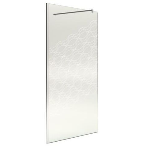Ondee – Paroi de douche ONDA 90x200cm – Verre trempé 8mm – Sérigraphie givrée ondulations – Installation réversible sans seuil