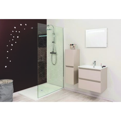 Ondee – Paroi de douche ONDA – Verre trempé 8mm – Sérigraphie givrée à motif – Dimensions 120x200cm – Traitement anticalcaire