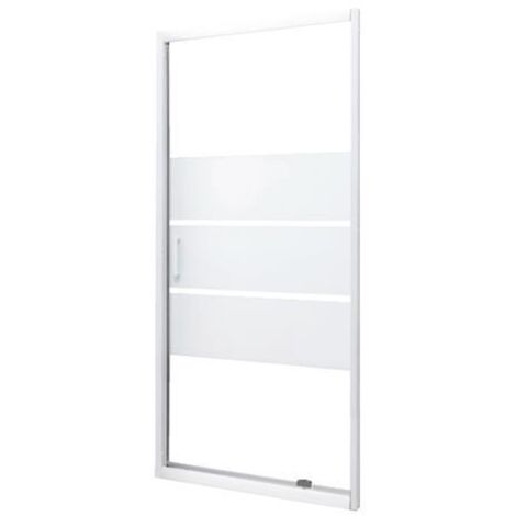 Ondee – Paroi de douche pivotante 90x185cm – Verre trempé 4mm – Finition blanche – Installation réversible – Poignée ABS – Fermeture magnétique