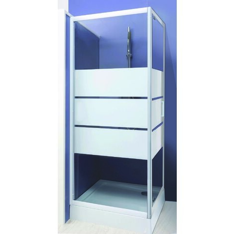 Ondee – Paroi de douche latérale fixe 90x185cm – Verre trempé 4mm sérigraphié – Profilé aluminium blanc ajustable – Compatible gamme MISSI