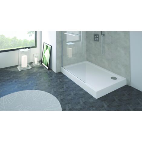 ONDEE - Plato de ducha LARY - Antideslizante - Acrílico - Blanco - 80x120X13cm