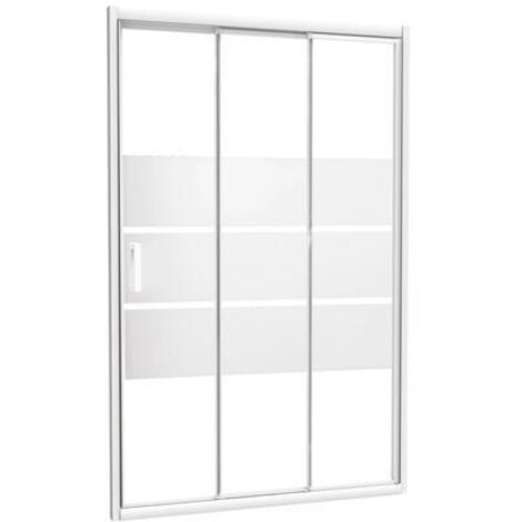 Ondee – Paroi de douche coulissante 120x185cm – Verre trempé 4mm – Finition blanche – Installation réversible – Traitement anticalcaire