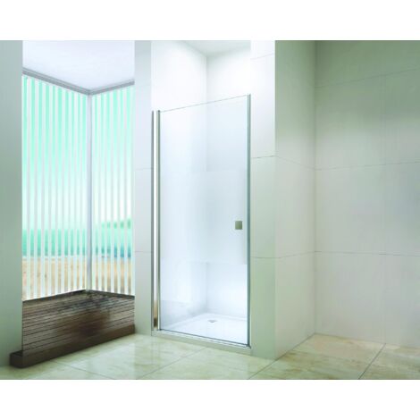Ondee – Porte de douche pivotante Frisco 80x194,5cm – Aluminium chromé – Verre trempé 6mm – Traitement anticalcaire – Installation réversible