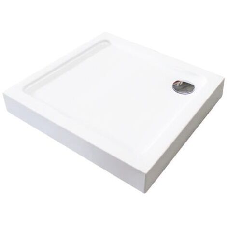 Ondee – Receveur de douche à poser 80x80cm – Acrylique blanc antidérapant – Épaisseur 13,7cm avec ossature métallique renforcée