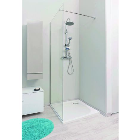 Ondee – Receveur de douche extra-plat 80x80cm en béton de synthèse – Surface antidérapante – Évacuation Ø 90mm – Blanc