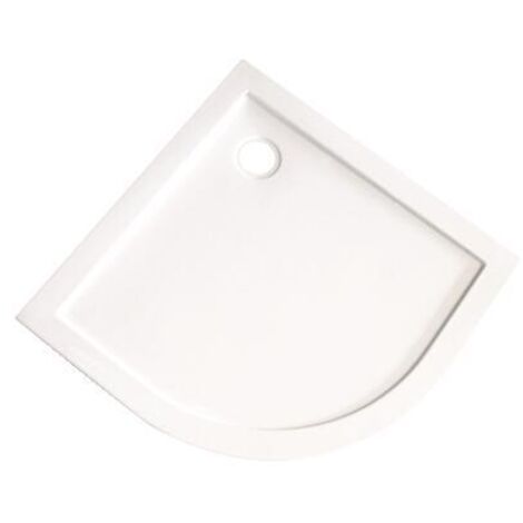 Ondee – Receveur de douche à poser quart de cercle 90cm – Acrylique renforcé – Extra plat 3cm – Évacuation diamètre 90mm – Blanc