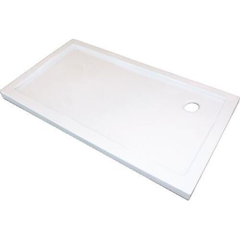 Ondee – Receveur de douche acrylique extra-plat 80x120cm – Traitement antidérapant – Compatible avec systèmes de plomberie standard – Blanc