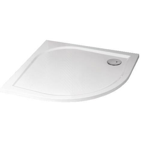 Ondee – Receveur de douche extra-plat 1/4 cercle 90cm – Résine blanche – Texture antidérapante – Évacuation Ø90mm