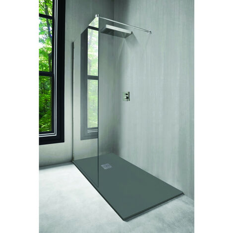 Ondée - Receveur de douche rectangulaire 90 x 180 cm en résine extra-plat coloris anthracite - NOLA 2