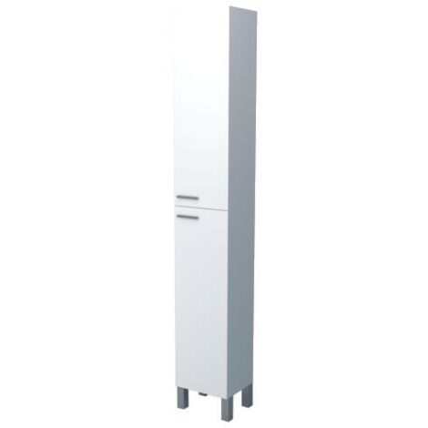 Abitare – Colonne de bain au sol 30x182 cm blanc brillant – 2 portes avec fermeture progressive – Panneaux mélaminés E1 – Design contemporain