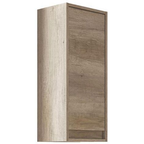 Ayor – Colonne de salle de bain murale 30x25,5x74 cm – Finition mélaminé nordik – Charnières métalliques – Installation réversible