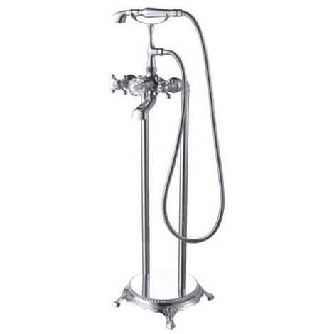 ONDEE ZEN - Mélangeur pour baignoire îlot GETTO - 100cm - Laiton - Finition chromé
