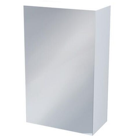 ONDEE ZEN - Miroir de salle de bain armoirette simple - 40x65cm - Blanc - Mélaminé et façade verre miroir