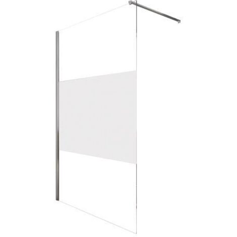 ONDEE ZEN - Paroi de douche TUHINA - Verre trempé 8mm - Sérigraphie Dépolie - 100x200cm