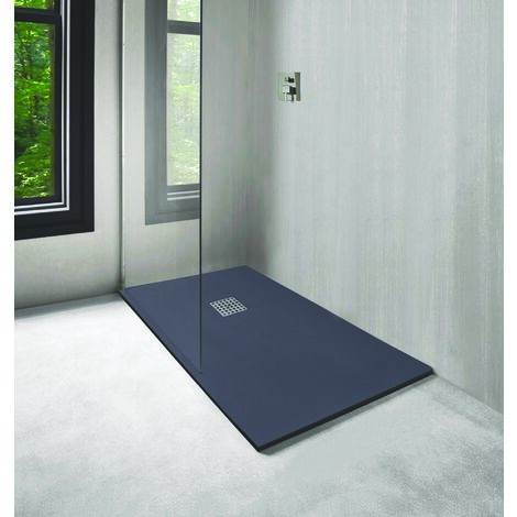 ONDEE ZEN - Receveur NOLA - Découpable - 100x90cm - Résine - Gris anthracite - Extra-plat