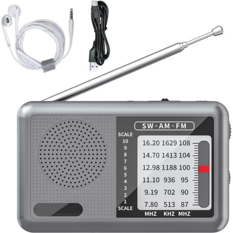 Ondes Courtes Poste Radio Mondial avec couteursBatterie