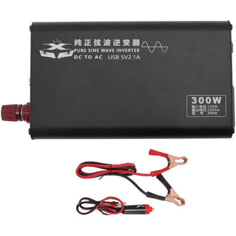 Onduleur 300W Portable 12V 220V Sinus Pur pour Voiture Maison Panneau Solaire Prise US