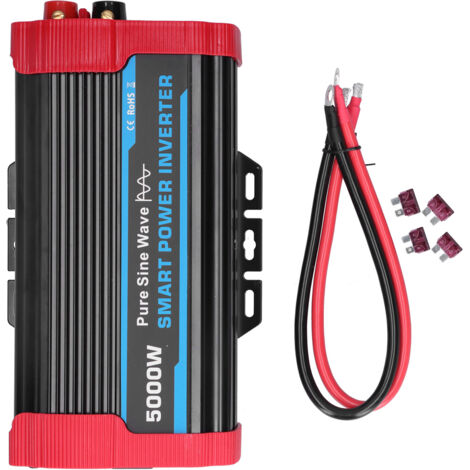 Onduleur à onde sinusoïdale pure universel 5000 W crête, 12 V CC vers 110-120 V pour automobile