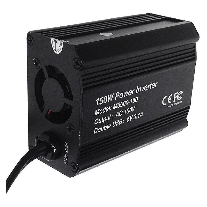Tonchean - Onduleur de puissance de voiture 150W, convertisseur de prise DC12V à AC220V, chargeur avec Ports de Charge rapide 18W, adaptateur de