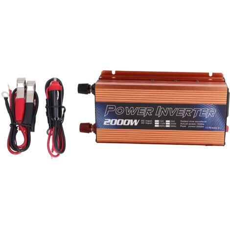 Onduleur de Voiture 2000W Silencieux en Alliage d'Aluminium, Convertisseur de Puissance Solaire Universel pour Charge Polyvalente