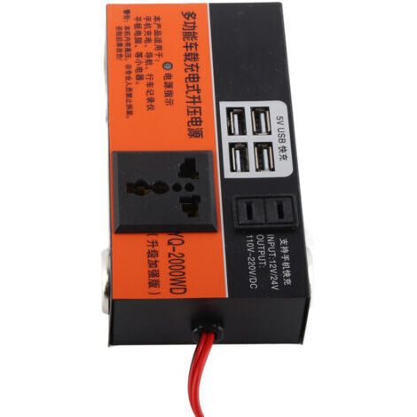 Onduleur de voiture multifonctionnel, convertisseur 12V 24V à 220V, charge rapide, alimentation électrique du véhicule