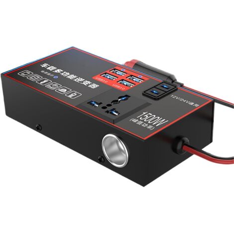 Onduleur de Voiture - Prise 220V pour Véhicule - 1500W Ports USB Multiples