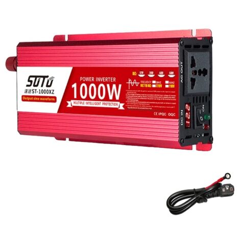 Onduleur, forme d'onde sinusoïdale pure, écran LCD, affichage numérique 1000 W, 12 V, 220 V-240 V 50 Hz