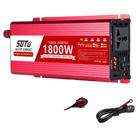 Onduleur, forme d'onde sinusoïdale pure, écran LCD, affichage numérique 1800 W, 12 V, 220 V-240 V 50 Hz