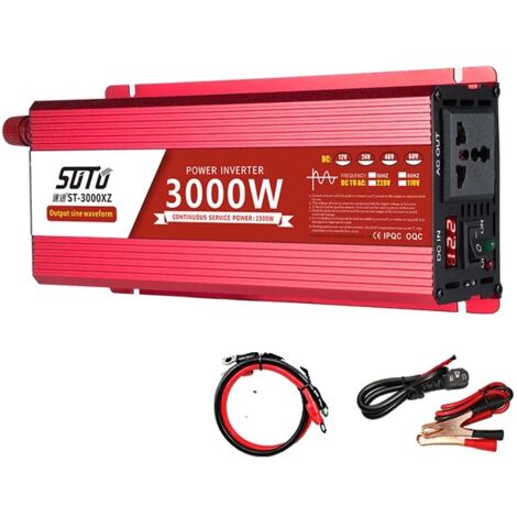Onduleur, forme d'onde sinusoïdale pure, écran LCD, affichage numérique 3000 W, 12 V, 220 V-240 V 50 Hz