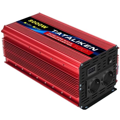 Onduleur, onde sinusoïdale pure, convertisseur de transfert DC 12 V/24 V vers AC 220 V, 8000 W EU, 12 V 50 Hz, Europe
