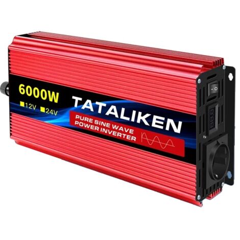 Onduleur, onde sinusoïdale pure, haute puissance, 6000 W, 12 V 50 Hz, 220-240 V