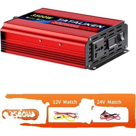 Onduleur, onde sinusoïdale pure, prise universelle, 12V3500W 220V