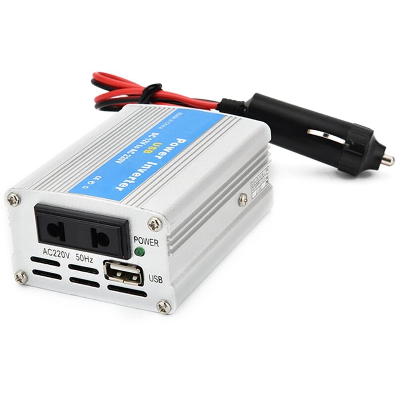 Zoternen - Onduleur portable 200 w pour voiture, 12 v cc vers 220 v ca, boîtier léger en alliage d'aluminium pour recharger ordinateurs portables et
