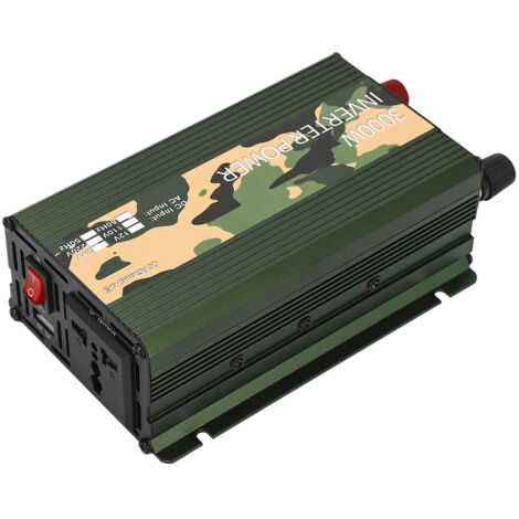 Onduleur Solaire 3000W 24V/220V Sinusoïdal Pur avec Ports USB et Prises AC 50Hz