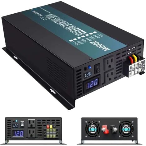 Onduleur solaire, onde sinusoïdale pure, options d'alimentation multiples, RBP-2000W, 12 V, 220 V-230 V
