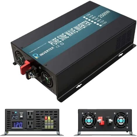 Onduleur solaire, onde sinusoïdale pure, options d'alimentation multiples, RBP-2500W, 12 V, 220 V-230 V